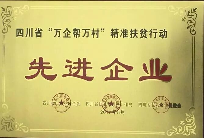 万景集团廖董事长荣获四川慈善突出贡献奖
万景集团荣获四川万企联万村先进企业奖